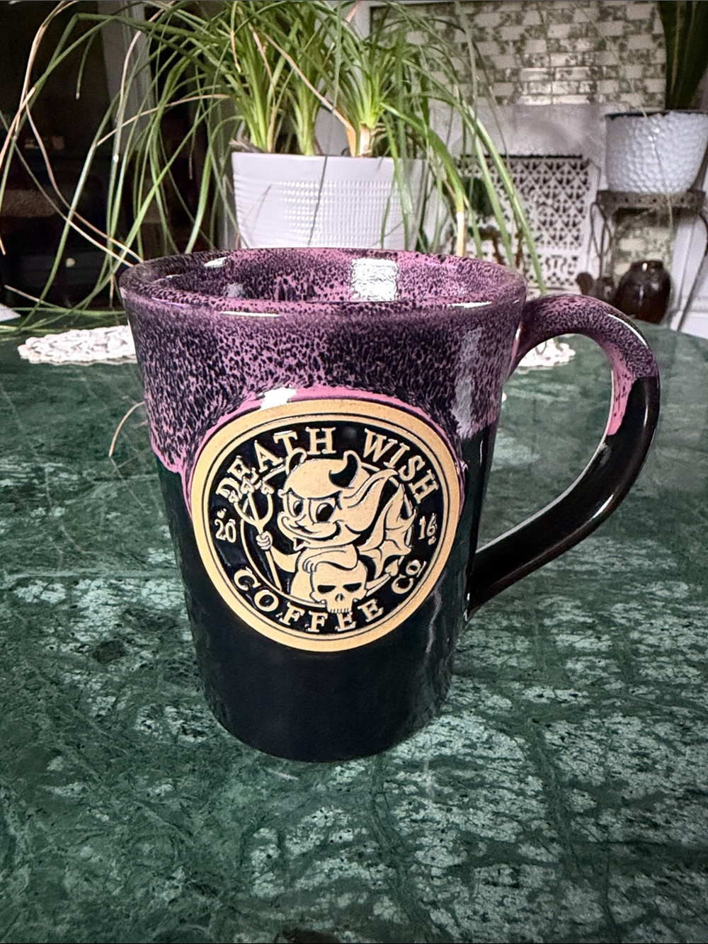 Death Wish Coffee Horny Lil Devil Deneen Pottery Mug 2015 #1850/3000